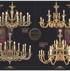 Đèn chùm đồng Châu Âu NC740/12+12+6
