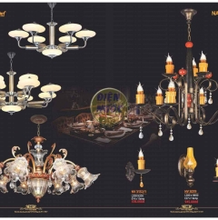 Đèn chùm nhà bếp LED hiện đại hợp kim Atimon NC145/8+4