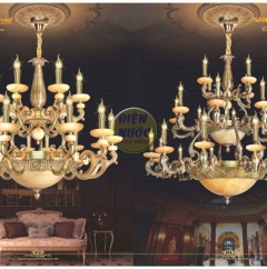 Đèn chùm đồng bát đá NC7013/12+6