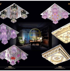 Mẫu đèn ốp trần phòng khách vuông LED áp trần NC061