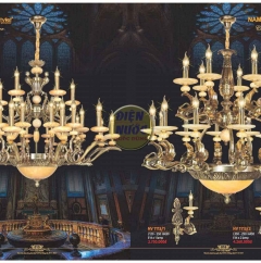 Đèn chùm đồng tân cổ điển NC1113/12+6