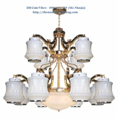  Đèn chùm xi đồng cổ điển NC6154/12