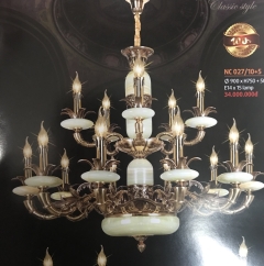 Đèn chùm nến đồng cao cấp NC027/10+5