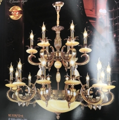 Đèn chùm nến đồng cao cấp NC028/12+6