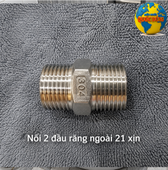 Nối 2 Đầu Ren Inox (Ren Trong, Ren Ngoài) Kích Thước Phi 21 Cho Thiết Bị Vệ Sinh Nhà Tắm