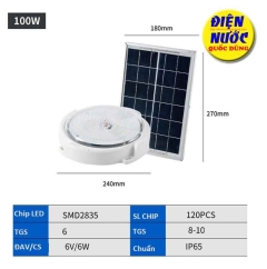 Đèn ốp trần năng lượng mặt trời chất lượng 100W