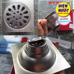 Phễu thoát sàn chống hôi cơ chế bập bên kích thước 10x10cm