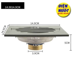 Phễu thoát sàn chống mùi và côn trùng 15x15 cm