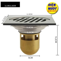 Phễu thoát sàn chống mùi hôi 12x12cm