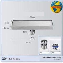 Phễu Thoát Sàn Chữ Nhật Inox 304: Giải Pháp Chống Hôi & Côn Trùng Tối Ưu Với 2 Cơ Cấu Thoát Nước Thông Minh