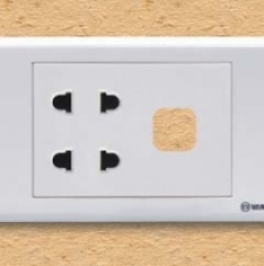 Ổ cắm đôi 2 chấu 16A và một lỗ S18AU2/X