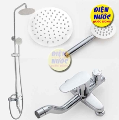 Sen Cây Tắm Nóng Lạnh Tròn Đồng Thau Xi Mạ Crome