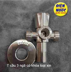 Van T cầu chia nước inox 304 cho vòi xit vệ sinh và bồn cầu