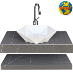 Bộ bàn đá lavabo 2 tầng TPHCM hiện đại, sang trọng