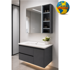 Tủ lavabo phòng tắm kết hợp tủ gương hiện đại, tiện nghi
