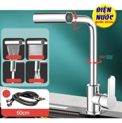 Vòi nước rửa chén nhà bếp có thể Xoay 360 độ° vòi nước nóng lạnh 4 trong 1