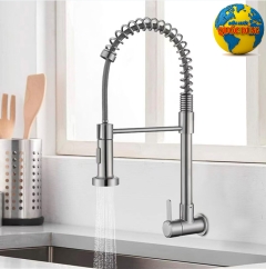 Vòi Rửa Chén Gắn Tường Dây Lò Xo Inox 304 Cao Cấp