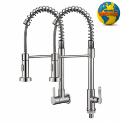 Vòi Rửa Chén Gắn Tường Dây Lò Xo Inox 304 Cao Cấp