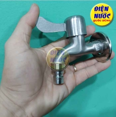 Vòi nước máy giặt, vòi hồ tay gạt Inox SUS304
