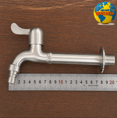 Vòi hồ dài gắn tường Inox 304 dài 20cm ren 21