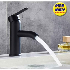 Vòi Lavabo nóng lạnh sơn tĩnh điện màu đen