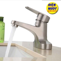Vòi chậu lavabo rửa mặt nóng lạnh 3 lỗ inox 304
