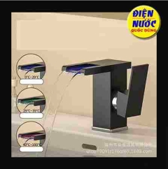 Vòi chậu rửa mặt đèn LED hiển thị nhiệt độ dòng nước nóng lạnh dùng cho lavabo chất lượng giá rẽ
