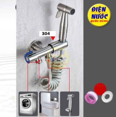 Bộ vòi xịt vệ sinh không đục lỗ bằng thép không gỉ