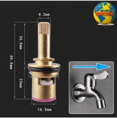 Lõi Vòi Nước Lạnh Chân 16.5mm Cao 49.5mm Đồng Thau