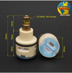 Lõi Vòi Nóng Lạnh 22mm Chân Cao Ty Đồng 20 Răng Chống Rò Rỉ