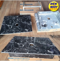 Bàn đá lavabo 70x49cm kèm pát treo – Mặt đá sang trọng, dễ lắp đặt