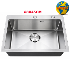 Chậu rửa chén 1 hộc inox 304 lớn 6845 giá rẽ chất lượng