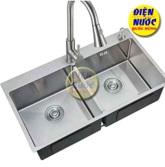 Chậu rửa chén đúc Inox 7843D