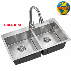 Chậu rửa chén đúc Inox 7843D