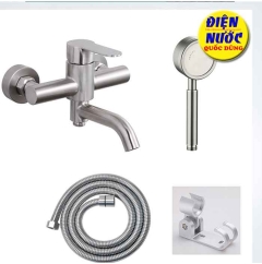 Vòi sen tắm nóng lạnh gắn tường thép không gỉ 304