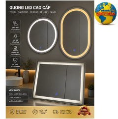 Gương đèn LED 3 chế độ sáng – chữ nhật 80x60, tròn 60x60, oval 50x70