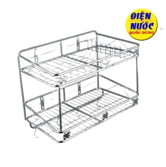 Kệ chén inox treo tường thông minh 2 tầng