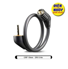 Khóa dây xe đạp bọc nhựa 10mm dài 0.4m