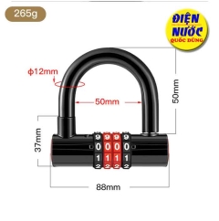 Ổ khóa số chữ U 4 số càng ngắn 