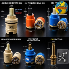 Lõi Vòi Sen Nóng Lạnh - Óc Sen Gật Gù 28mm 35mm 40mm Đĩa Sứ Chống Rò Rỉ