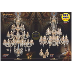 Đèn chùm nến thủy tinh NC1089/15+10+5 loại lớn