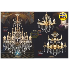 Đèn chùm Á Âu hợp kim Atimon cao cấp NC218/8+4