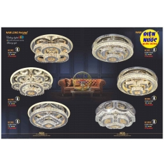 Đèn mâm ốp trần pha lê led tròn LED áp trần NC302