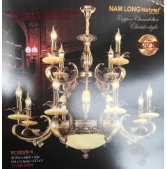Đèn chùm nến đồng cao cấp NC028/8+4