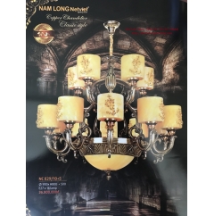 Đèn chùm nến đồng cao cấp NC029/10+5