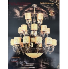 Đèn chùm nến đồng cao cấp NC029/12+8+4