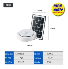 Bóng đèn năng lượng mặt trời trong nhà có điều khiển 50W