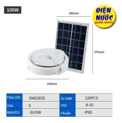 Đèn ốp trần năng lượng mặt trời chất lượng 100W