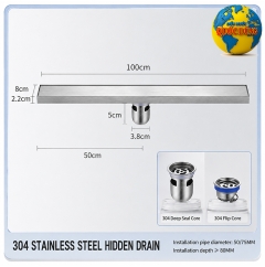 Phễu Thoát Sàn Dài 1 Mét Inox 304 Chống Hôi Cao Cấp