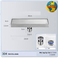 Phễu Thoát Sàn Chữ Nhật Inox 304: Giải Pháp Chống Hôi & Côn Trùng Tối Ưu Với 2 Cơ Cấu Thoát Nước Thông Minh